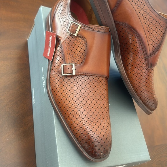 NWT Mens Stacy Adams Arthur Slip-On Cognac Shoes with RedZone Insole, Size 12. - Picture 5 of 7